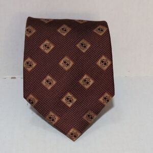Daniel de Fasson Studio Brown Geometric Patterned Men's Silk Tie